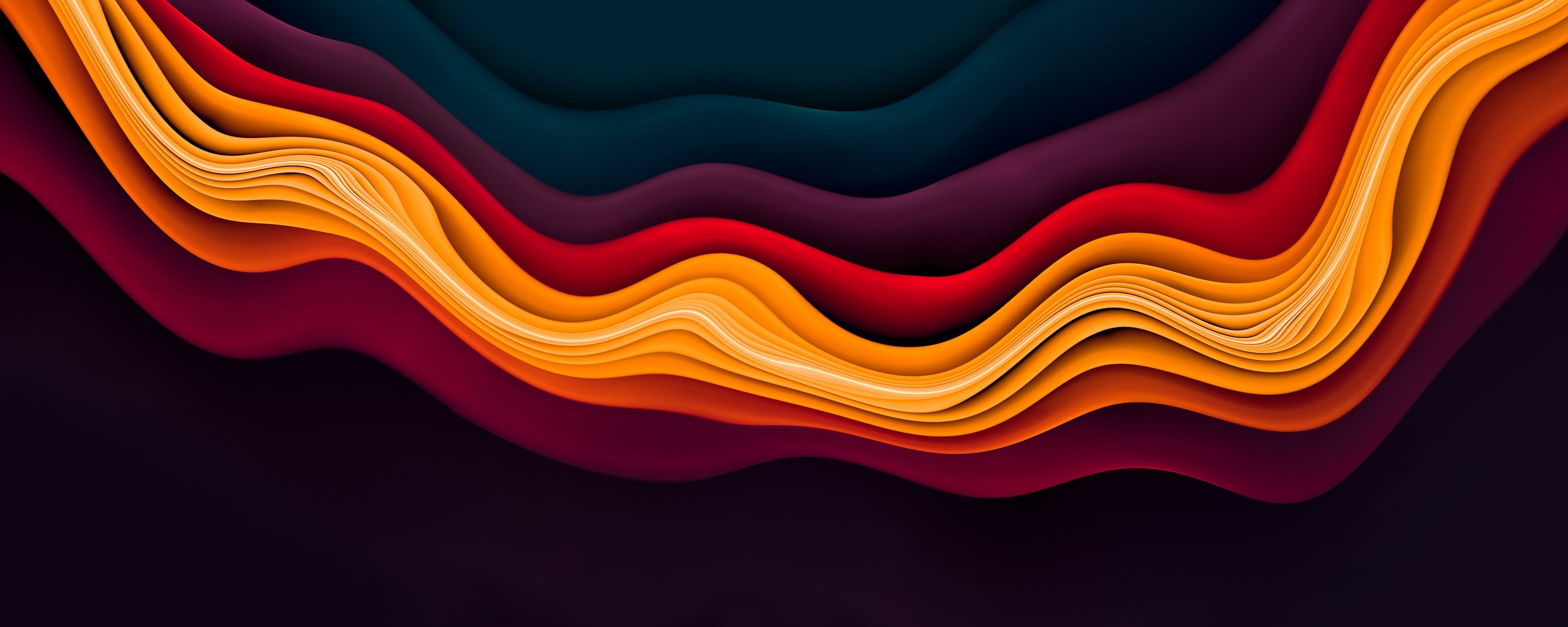 Abstract colorful orange wave background	