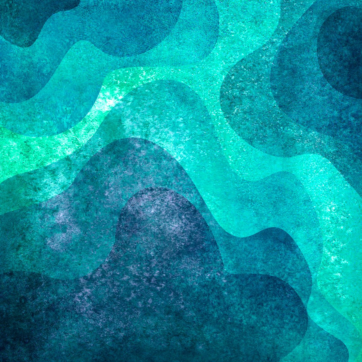 Teal Green Abstract Waves